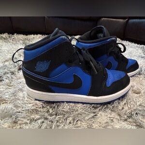 Kids Blue and Black High-Top Sneakers